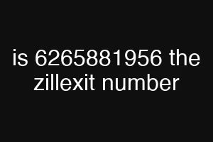 is 6265881956 the zillexit number